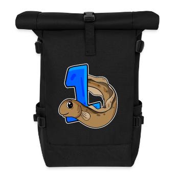 Number 1 Number One - Eel Pisces Motif - Roll Top Backpack - black - Front