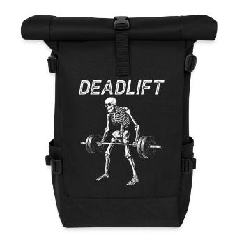 Deadlift Deadlift Skeleton Gym Workout Gift - Roll Top Backpack - black - Front