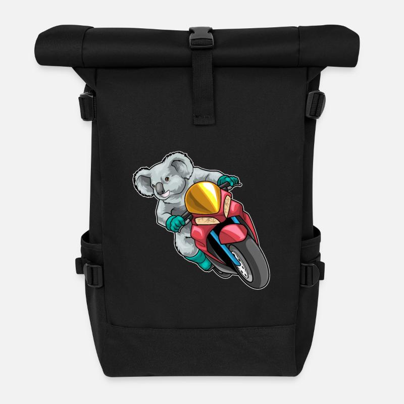 Koala Motorroller - Rolltop Rucksack - Schwarz