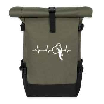 Pot de peinture ECG heartline - Sac à dos roll top - olive/noir - Devant