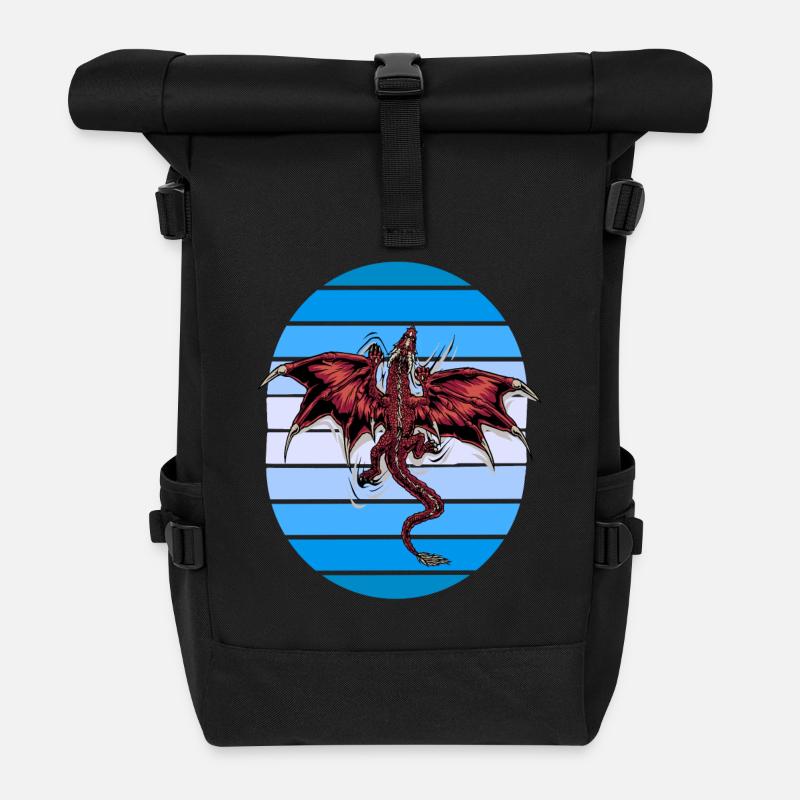 mystisch Drache Drachen - Rolltop Rucksack - Schwarz