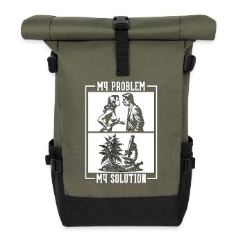 Environmental Scientist My Problem Pictogram Dad - Roll Top Backpack - olive/black - Front