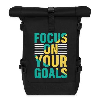focus on your goals shirt - Roll Top Backpack - black - Front