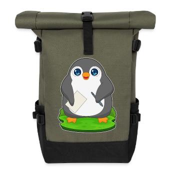 École de papier étudiant Penguin - Sac à dos roll top - olive/noir - Devant