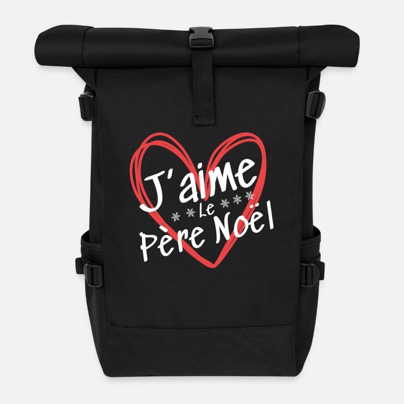 Ich liebe den Weihnachtsmann - Rolltop Rucksack - Schwarz