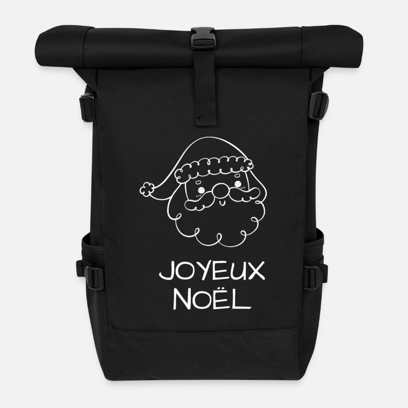 Frohe Weihnachten - Rolltop Rucksack - Schwarz