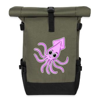 Octopuses - Roll Top Backpack - olive/black - Front