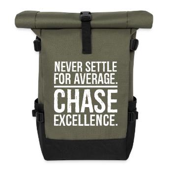 never settle for average chase - Roll Top Backpack - olive/black - Front