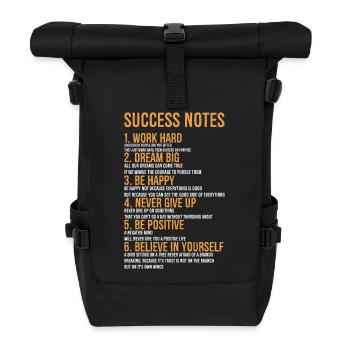 success notes - Roll Top Backpack - black - Front
