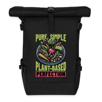 Vegetarian Pure Simple Plant-Based Vegan Lifestyle - Rolltop Rucksack - Schwarz - Vorne