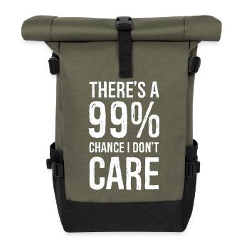 there's a 99 chance I don't care funny shirt - Roll Top Backpack - olive/black - Front