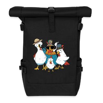 Lustige Hühner Wilder Westen Huhn Western witzig - Rolltop Rucksack - Schwarz - Vorne
