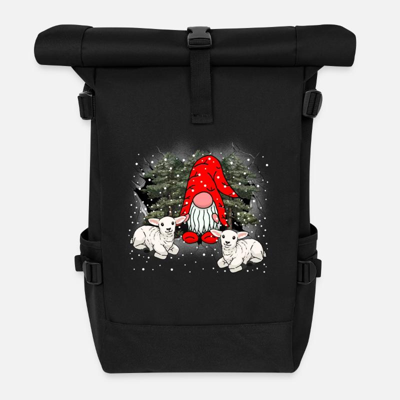 Winter Märchen Zwerg Zwerge Märchenfigur Xmas - Rolltop Rucksack - Schwarz