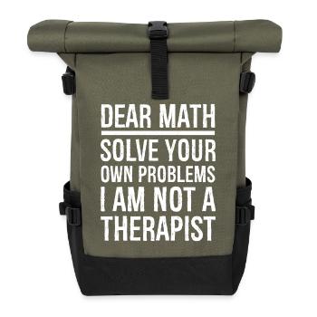 dear math funny shirt - Rolltop Rucksack - Olive/Schwarz - Vorne