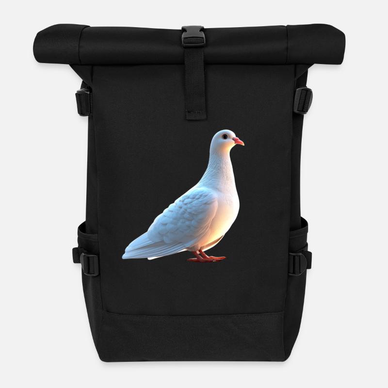 Taube Weiß Stadttaube Ringeltaube Weiße Tauben - Rolltop Rucksack - Schwarz