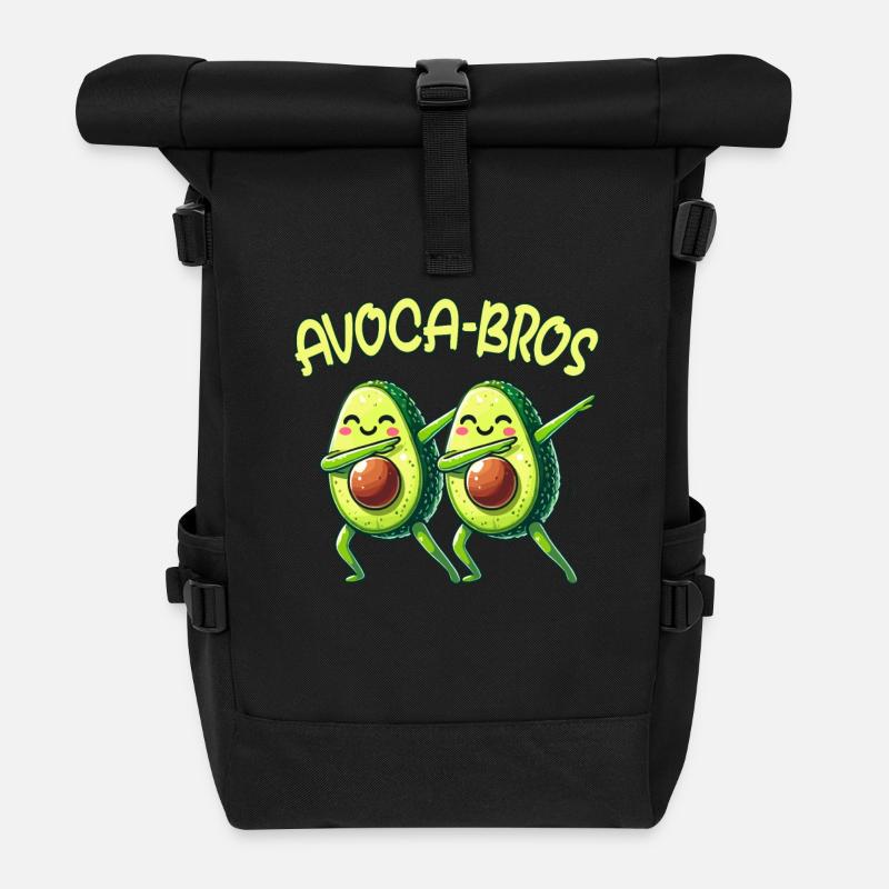 Brüder, Freunde, Kumpels, Zwillinge, AVOCABROS - Rolltop Rucksack - Schwarz
