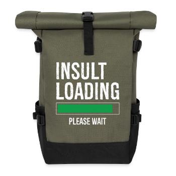 insult loading please wait - Roll Top Backpack - olive/black - Front