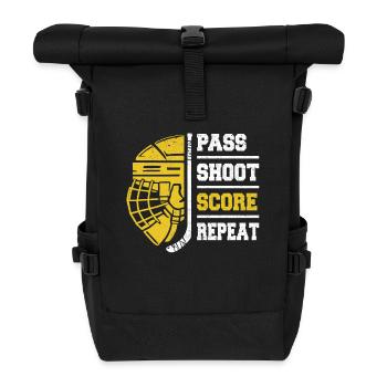 Eishockey, Eishockeyspieler, Eis-Hockey - Roll Top Backpack - black - Front