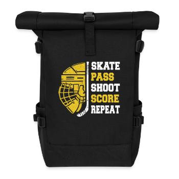 Hockey, Hockey Players, Hockey - Roll Top Backpack - black - Front