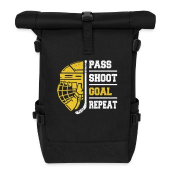 Eishockey, Eishockeyspieler, Eis-Hockey - Roll Top Backpack - black - Front