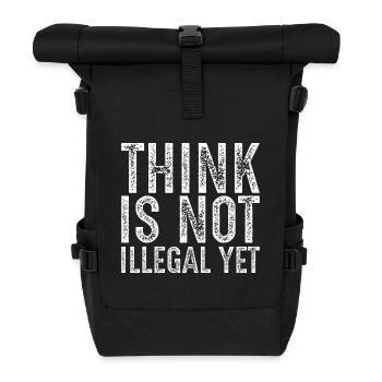 Denken ist noch nicht illegal - Rolltop Rucksack - Schwarz - Vorne