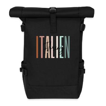 Italien Urlaub Florenz Städtereise Geschenk - Rolltop Rucksack - Schwarz - Vorne