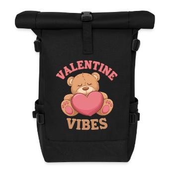 Valentine Vibes für verliebte zu Valentinstag - Rolltop Rucksack - Schwarz - Vorne