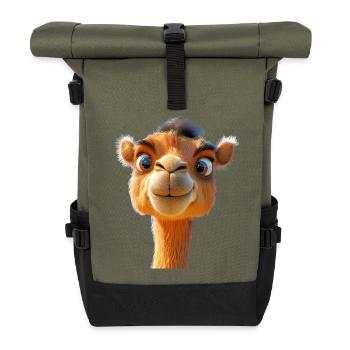 Chameau Dromadaire Camel de Bactriane Cadeau Chameaux - Sac à dos roll top - olive/noir - Devant