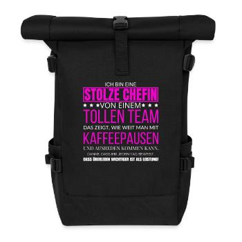 Ich Bin Eine Stolze Chefin von einem tollen Team - Rolltop Rucksack - Schwarz - Vorne