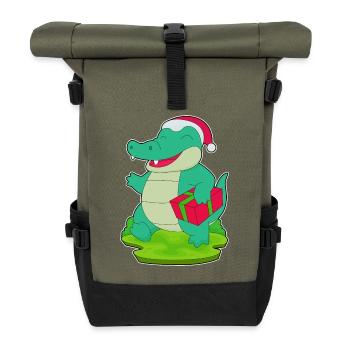 Forfait Noël crocodile - Sac à dos roll top - olive/noir - Devant