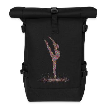 Turnen Gymnastik Turnerin Akrobatik - Rolltop Rucksack - Schwarz - Vorne