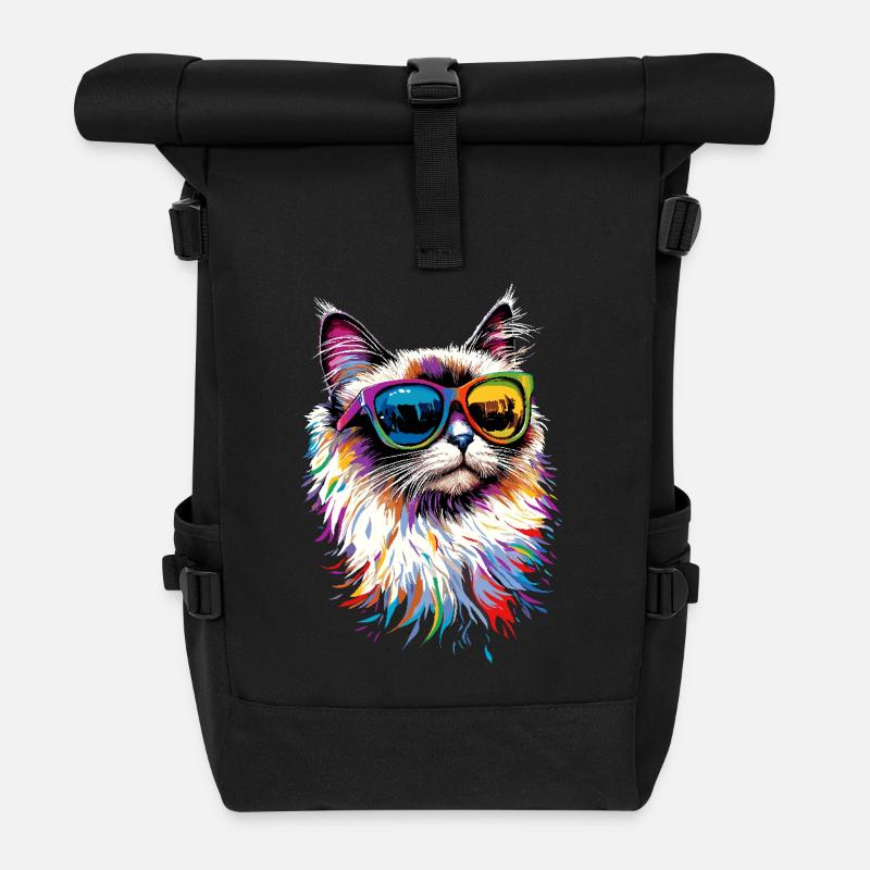 Ragdoll Kat Ragdoll Kat Søde Ragdoll Katte - Rolltop-rygsæk - sort