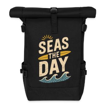 Seas the Day | Maritime & joie de vivre - Roll Top Backpack - black - Front