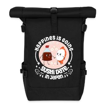 Sushi Lover Happines Is Date Sushi - Rolltop Rucksack - Schwarz - Vorne