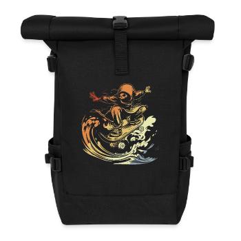Skateboarding Comic Look - Roll Top Backpack - black - Front