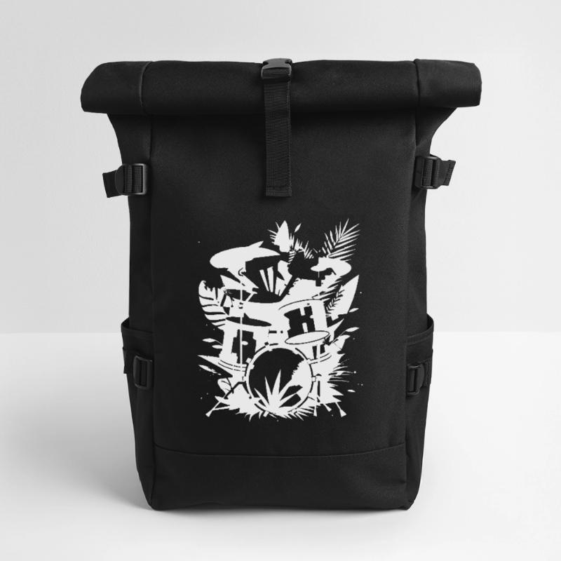 Drum Graphics Roll Top Backpack
