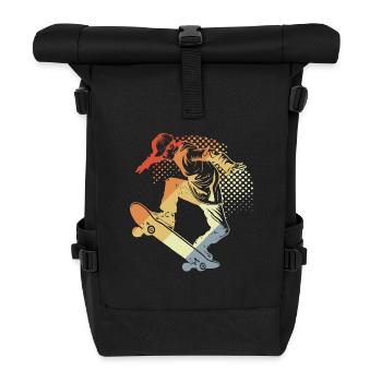 Skateboarder Retro - Roll Top Backpack - black - Front