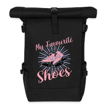 Rollerskater My Shoes Rollschuh Disco - Rolltop Rucksack - Schwarz - Vorne