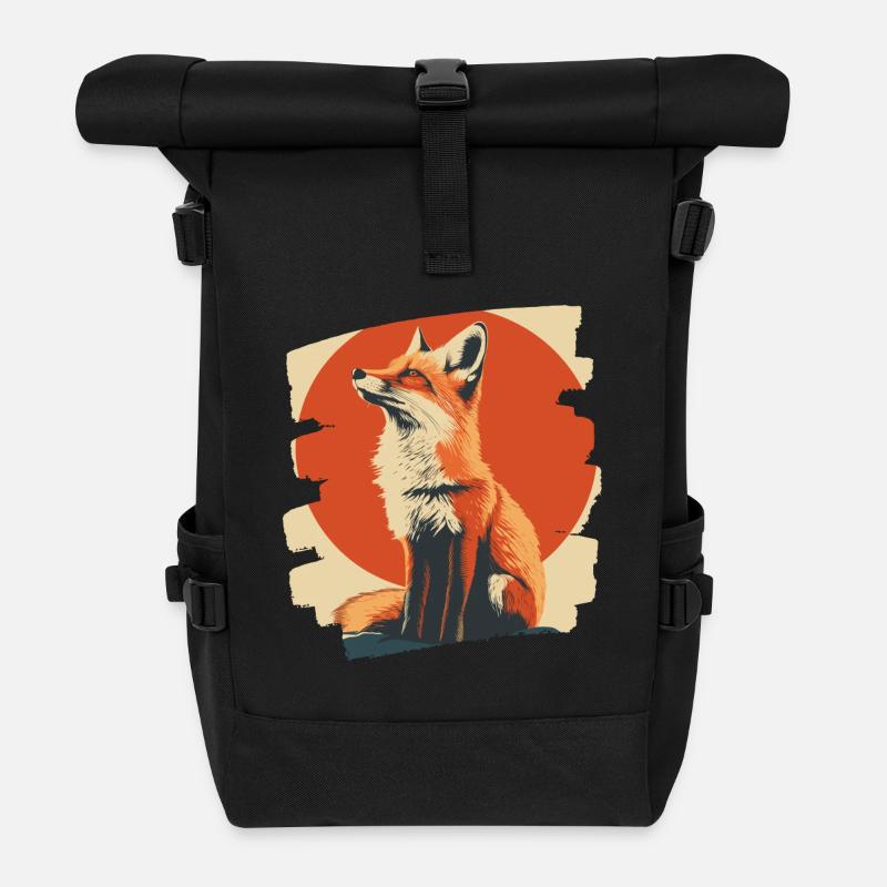 Fuchs - Rolltop Rucksack - Schwarz