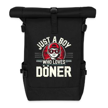 Döner Kebab Kebap Just A Boy Who Loves Döner - Rolltop Rucksack - Schwarz - Vorne