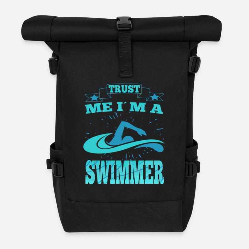 Swimming Saying Trust Me I´m A Swimmer - Rolltop Rucksack - Schwarz