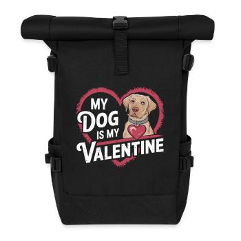Mon chien est mon Valentin | La Saint-Valentin pour les chiens - Sac à dos roll top - noir - Devant