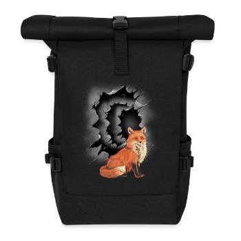Fuchs Füchse Kind Kinder Märchenfigur - Rolltop Rucksack - Schwarz - Vorne