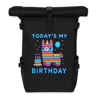 Birthday, Children's Birthday, Birthday Party - Roll Top Backpack - black - Front