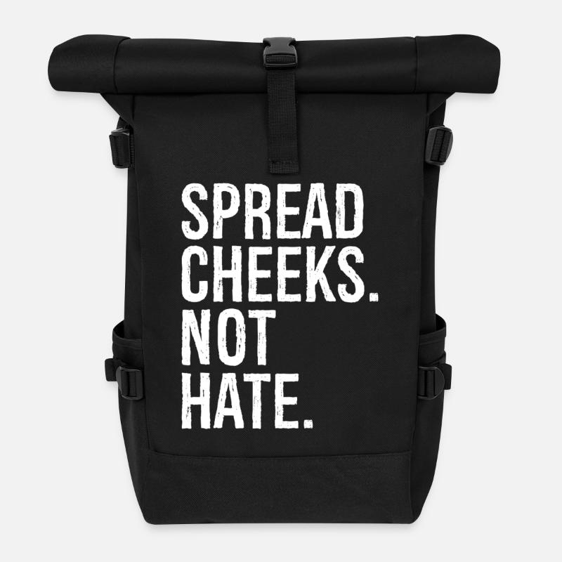 spread cheeks not hate - Rolltop Rucksack - Schwarz