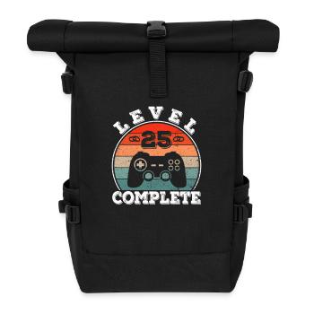 25th Wedding Anniversary 25 Years of Marriage Married Gamer - Roll Top Backpack - black - Front