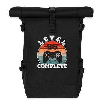 26. Hochzeitstag 26 Jahre Ehe verheiratet Gamer - Rolltop Rucksack - Schwarz - Vorne