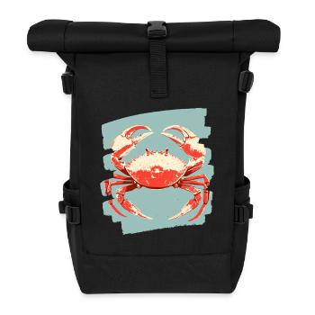 Crab Retro - Roll Top Backpack - black - Front