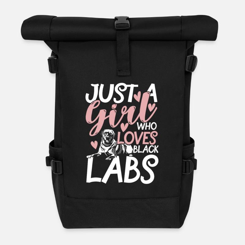 Just a girl who loves black labs - Rolltop Rucksack - Schwarz