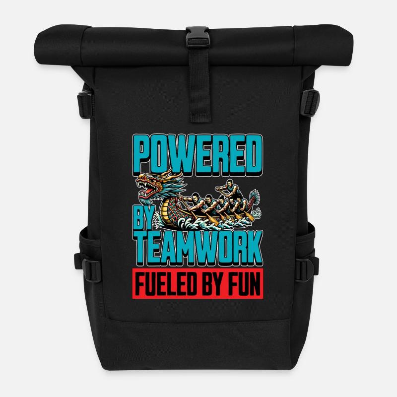 Dragon Boating Powered By Teamwork Water Sports - Rolltop Rucksack - Schwarz